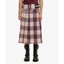Damska plisowana spódnica Superdry. Białe spódnice damskie Superdry., l, bez wzorów, eleganckie, midi, dopasowane. Za 125.50 zł.