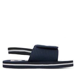 Sandały BOSS. Niebieskie sandały chłopięce Boss, bez zapięcia. Za 121.99 zł.