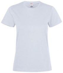 Clique Premium Fashion-T Women – Premium koszulka z bawełny – white. Białe t-shirty damskie CLIQUE, s, bez wzorów, z bawełny, bez kołnierzyka. Za 117.93 zł.