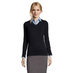 Damski Sweter Glory. Niebieskie swetry damskie SOL'S, s, bez wzorów, bez kołnierzyka, bez ramiączek, bez kaptura. Za 156.99 zł.