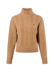 Polo Ralph Lauren sweter z dzianiny z zawartością kaszmiru Kobiety Wełna brązowy, XL. Brązowe swetry damskie Polo Ralph Lauren, xl, bez wzorów, z dzianiny, klasyczne, bez kołnierzyka, bez ramiączek, bez kaptura. Za 1,299.95 zł.