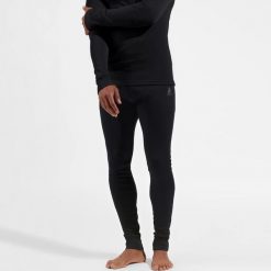Legginsy termoaktywne męskie Odlo Active Warm. Czarne legginsy sportowe męskie Odlo, m, bez wzorów, z elastanu, długie, narciarskie. Za 179.99 zł.