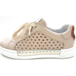 Skórzane sneakersy w kolorze beżowym. Trampki i tenisówki dziewczęce Obuwie dla dzieci. W wyprzedaży za 187.95 zł.