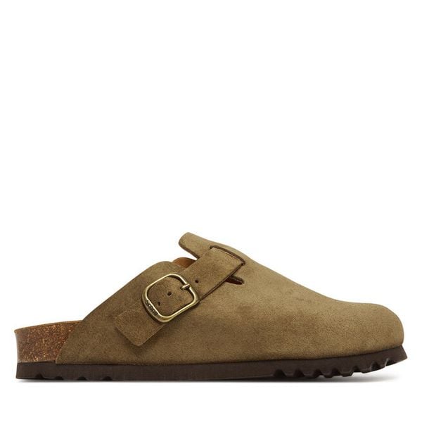 Klapki Scholl. Brązowe klapki damskie Scholl, bez wzorów, bez obcasa. Za 429.99 zł.