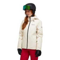 Kurtka narciarska-Narty-Damska-Anima-Ocieplana-Piaskowy. Brązowe kurtki snowboardowe damskie Peak Performance, na zimę, s, bez wzorów, z materiału, bez kaptura, narciarskie. Za 1,344.15 zł.