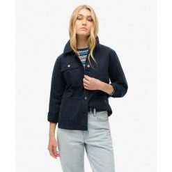 Kurtka robocza z płótna. Niebieskie kurtki damskie Superdry., bez wzorów, z bawełny, bez kaptura. W wyprzedaży za 371.00 zł.