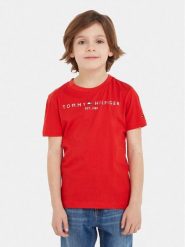 Tommy Hilfiger T-Shirt Essential KS0KS00210 S Czerwony Regular Fit. Czerwone t-shirty dla chłopców Tommy Hilfiger, bez wzorów, z bawełny, bez ramiączek. Za 79.99 zł.