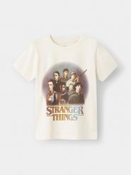 NAME IT T-Shirt STRANGER THINGS 13227698 Biały Regular Fit. Białe t-shirty dla chłopców Name it, bez wzorów, z bawełny, bez ramiączek. Za 59.99 zł.
