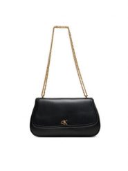 Calvin Klein Torebka Ck Convertible Chain Medium Bag LV04F3171G Czarny. Czarne torebki do ręki damskie Calvin Klein, bez wzorów, ze skóry, wizytowe, bez dodatków. Za 419.99 zł.