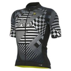 Koszulka rowerowa męska Alé Cycling PR-S Checker. Czarne koszulki sportowe męskie ALÉ CYCLING, l, bez wzorów, bez kołnierzyka, bez ramiączek, rowerowe. W wyprzedaży za 448.99 zł.