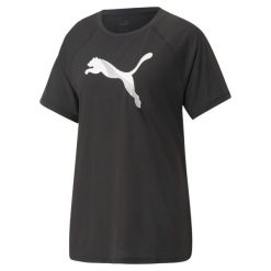 Damski jersey Puma Evostripe. Czarne koszulki sportowe damskie Puma, s, bez wzorów, z jersey, bez kołnierzyka, bez ramiączek, na fitness i siłownię. W wyprzedaży za 91.70 zł.