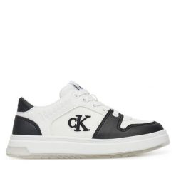 Sneakersy Calvin Klein Jeans. Białe trampki i tenisówki chłopięce Calvin Klein Jeans, bez wzorów, z jeansu, bez zapięcia. Za 219.99 zł.