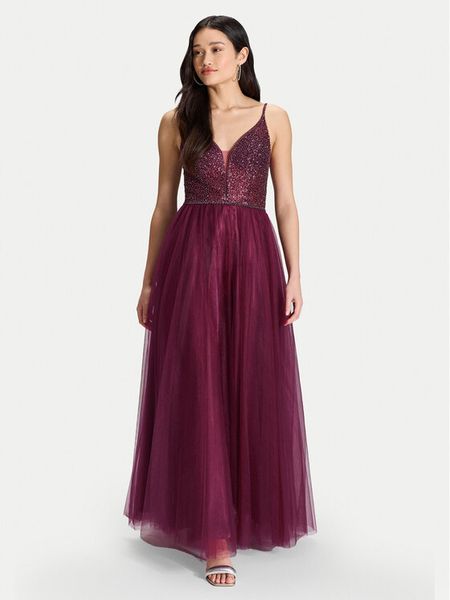 Hey Kyla Sukienka wieczorowa 5AJ127HK Bordowy Regular Fit. Czerwone sukienki damskie Hey Kyla, bez wzorów, z syntetyku, wizytowe, bez kołnierzyka, bez ramiączek. Za 1,019.00 zł.