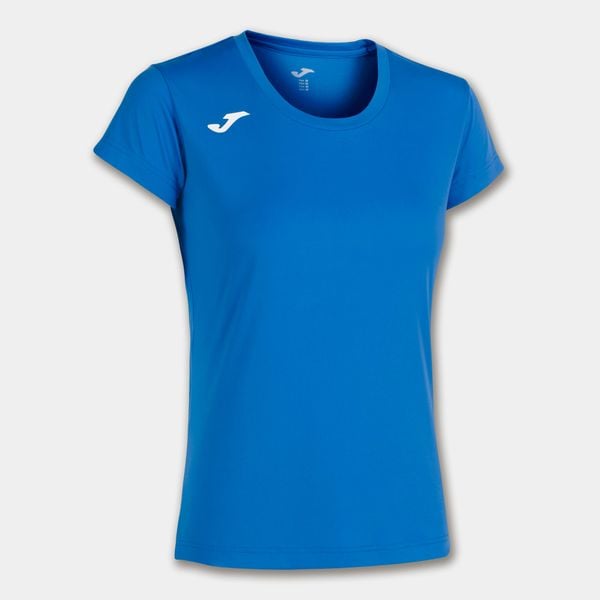 Koszulka do biegania damska Joma Record II z krótkim rękawem. Niebieskie koszulki sportowe damskie Joma, s, bez wzorów, sportowe, bez kołnierzyka. Za 153.99 zł.
