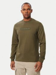 Napapijri Longsleeve S-Box Logo NP0A8BC5 Khaki Regular Fit. Brązowe bluzki z długim rękawem męskie Napapijri, m, bez wzorów, z bawełny, bez kołnierzyka. Za 219.99 zł.