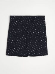 Szorty jeansowe chino - granatowy. Niebieskie spodnie materiałowe męskie Sinsay, bez wzorów, z jeansu. Za 49.99 zł.