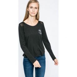 Roxy - Bluzka. Czarne bluzki damskie marki Roxy, z bawełny, casualowe, z okrągłym kołnierzem. W wyprzedaży za 89.90 zł.
