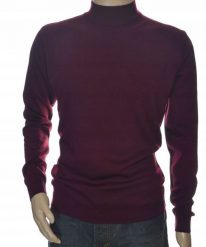 Sweter męski ze stójką z półgolfem półgolf z wełny wełniany XXL 2XL bordowy. Czerwone bluzy męskie Selantino, m, bez wzorów, z wełny, bez kaptura. Za 151.28 zł.
