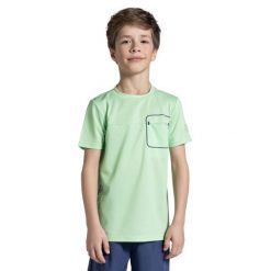 Koszulka sportowa dziecięca Lemon Explore WL5 z krótkim rękawem z kieszonką. Zielone t-shirty dla chłopców LEMON explore, bez wzorów, z materiału, bez ramiączek. Za 59.90 zł.