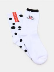 Skarpetki 2 pack 101 Dalmatians - biały. Białe skarpety damskie Sinsay, bez wzorów. Za 12.99 zł.