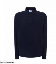JHK - polo męskie długi rękaw, dwa guziki, boczne rozcięcia, dłuższe na pleach, 100% bawełna 200 - 210g granatowy 3XL. Niebieskie koszulki polo męskie JHK, m, bez wzorów, z bawełny, bez ramiączek. Za 48.40 zł.
