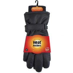 Eleganckie Czarne Rękawiczki Narciarskie dla Pań - Ciepłe i Wygodne. Czarne rękawiczki damskie HEAT HOLDERS, na zimę, bez wzorów, eleganckie. Za 222.99 zł.