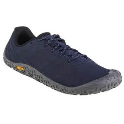 Buty do chodzenia męskie Merrell Vapor Glove. Niebieskie buty sportowe męskie Merrell, z gumy, bez zapięcia, do biegania. Za 607.00 zł.