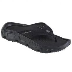 Japonki damskie Salomon Reelax Break 6.0. Czarne klapki damskie Salomon, bez wzorów, z materiału, sportowe, bez obcasa. Za 382.00 zł.