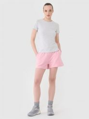 4F Spodenki dresowe damskie - różowe XL. Czerwone szorty sportowe damskie 4f, l, bez wzorów, z bawełny, sportowe. W wyprzedaży za 39.99 zł.