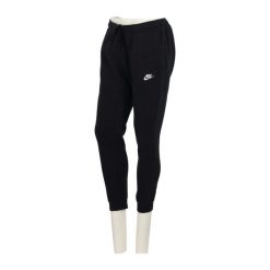 Second life - Spodnie dresowe męskie Swoosh haftowane czarne - Stan bardzo dobry. Czarne spodnie sportowe męskie Nike, l, bez wzorów, z dresówki, do biegania. Za 143.46 zł.