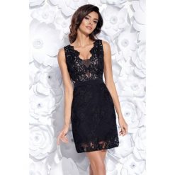 Sukienka z gipiury 2163. Czarne sukienki damskie Bico, eleganckie, z dekoltem na plecach. Za 229.00 zł.