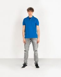 Pepe Jeans Koszulka Polo "Lucas" | PM541431 | Lucas | Mężczyzna | Niebieski. Niebieskie koszulki polo męskie Pepe Jeans, m, bez wzorów, z bawełny, bez ramiączek. W wyprzedaży za 139.00 zł.