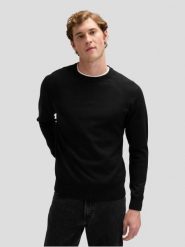 MESKI SWETER LEE CLEAN RAGLAN SWEATER BLACK 112378518. Czarne swetry przez głowę męskie Lee, m, bez wzorów, bez kołnierzyka. Za 139.99 zł.