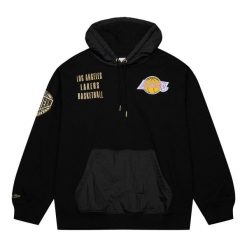 Bluza z kapturem w stylu vintage Los Angeles Lakers 2.0. Czarne bluzy męskie Mitchell & Ness, xl, bez wzorów, z kapturem, do koszykówki. Za 533.50 zł.