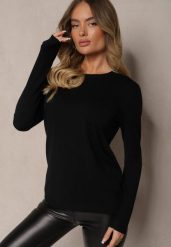 Czarny Sweter o Klasycznym Kroju Narepea. Czarne swetry damskie Renee, l, bez wzorów, casualowe, bez kołnierzyka, bez ramiączek, bez kaptura. Za 49.99 zł.