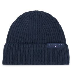 Czapka Tommy Jeans. Niebieskie czapki i kapelusze męskie Tommy Jeans, na zimę, bez wzorów, z jeansu. Za 129.99 zł.