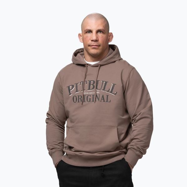 Bluza męska Pitbull Midnight Sweatshirt Hooded. Brązowe bluzy męskie PITBULL, l, bez wzorów, z bawełny, bez kaptura. Za 199.99 zł.
