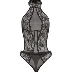 Body ze stringami "ouvert" bonprix czarny. Czarne body damskie bonprix, w koronkowe wzory, z koronki. Za 54.99 zł.