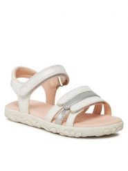 Geox Sandały J Sandal Haiti Girl J458ZD 000NF C0459 S Biały. Białe sandały dziewczęce Geox, ze skóry, bez zapięcia. Za 229.99 zł.