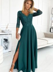 Sukienka Model Amber 309-5 Green - Numoco. Zielone sukienki damskie NUMOCO, na co dzień, l, bez wzorów, z elastanu, eleganckie, bez kołnierzyka, plus size, bez ramiączek, maxi, proste. Za 726.43 zł.