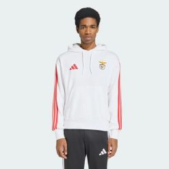 Bluza z kapturem SL Benfica DNA. Białe bluzy męskie Adidas, l, bez wzorów, z bawełny, z kapturem. Za 299.00 zł.