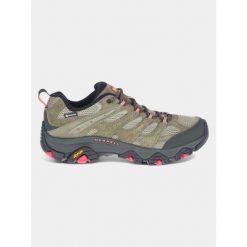 Buty turystyczne damskie Merrell Moab 3 GTX. Czarne obuwie sportowe damskie Merrell, bez wzorów, z gore-texu, trekkingowe. W wyprzedaży za 585.25 zł.