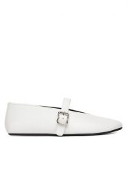 Badura Baleriny ELAN-V1860-131-1 Biały. Białe baleriny damskie Badura, bez wzorów, ze skóry, bez obcasa. Za 249.99 zł.