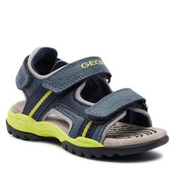 Sandały Geox. Niebieskie sandały chłopięce Geox, bez zapięcia. Za 279.99 zł.