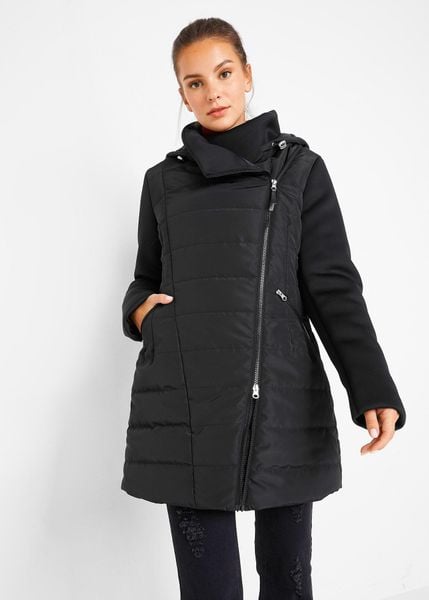 Kurtka pikowana. Czarne kurtki damskie bonprix, bez wzorów, bez kaptura. Za 249.99 zł.
