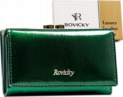 Rovicky Skórzany portfel damski na bigiel i zatrzask — Rovicky. Portfele damskie ROVICKY, bez wzorów. Za 175.39 zł.