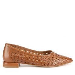 Baleriny Sergio Bardi. Brązowe baleriny damskie Sergio Bardi, bez wzorów, bez obcasa. Za 299.99 zł.