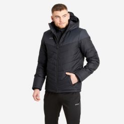Second Life - Krótka kurtka do piłki nożnej Kipsta - Stan Doskonały. Czarne kurtki męskie KIPSTA, l, bez wzorów, z materiału, z kapturem. Za 143.99 zł.