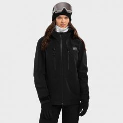 Kurtka snowboardowa damska W5-W Nix. Czarne kurtki damskie SIROKO, bez wzorów, bez kaptura, narciarskie. W wyprzedaży za 441.95 zł.