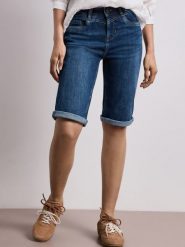 Street One Damsie bermudy z dżinsu Kobiety niebieski, 27. Niebieskie szorty damskie Street One, bez wzorów, klasyczne. Za 249.95 zł.